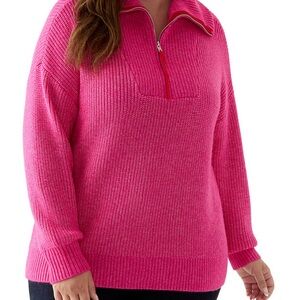 Crown & Ivy Vibrant Pink Turtleneck Sweater